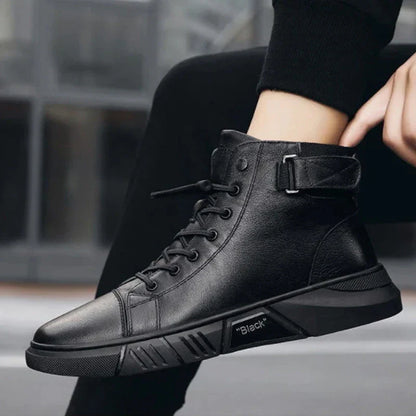 "BLACK" Phantom Premium Leder Sneaker