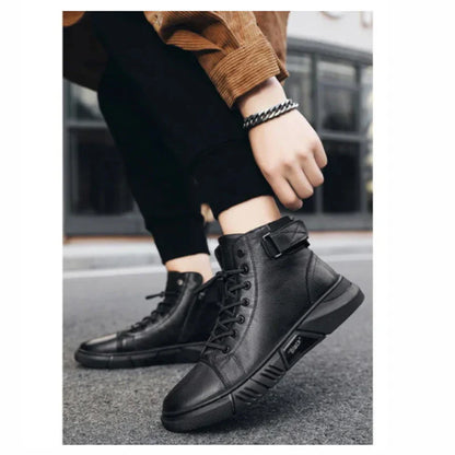 "BLACK" Phantom Premium Leder Sneaker