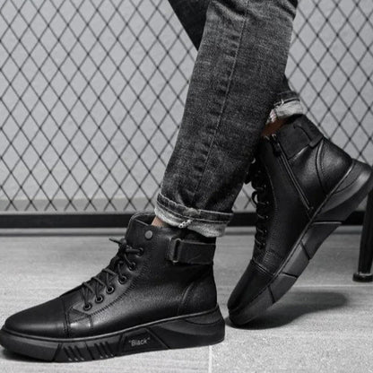 "BLACK" Phantom Premium Leder Sneaker