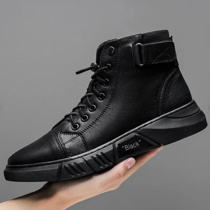 "BLACK" Phantom Premium Leder Sneaker