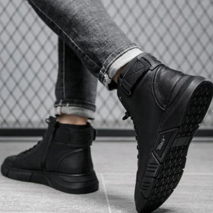 "BLACK" Phantom Premium Leder Sneaker