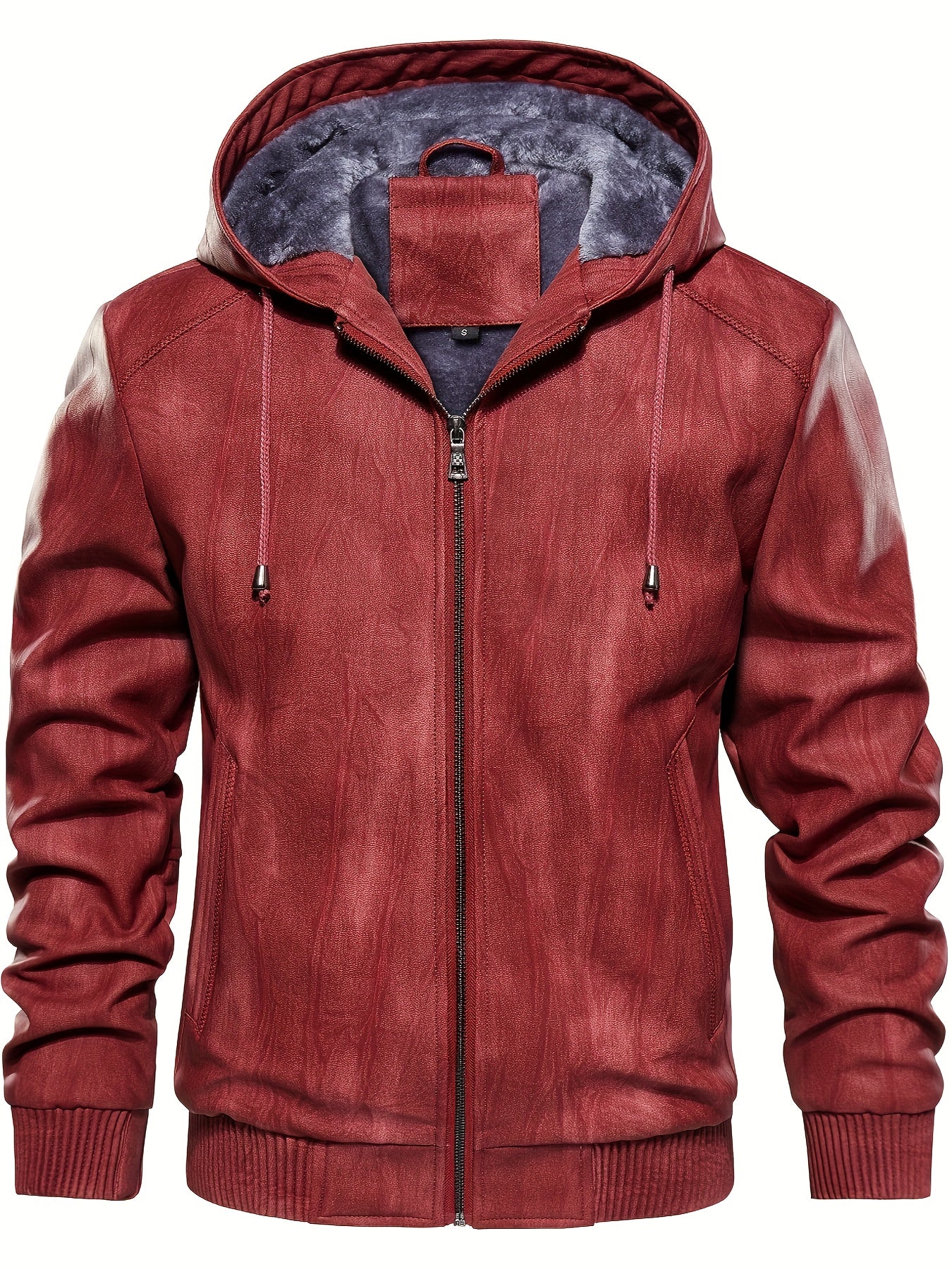 Leder Jacke Kapuzenpulli
