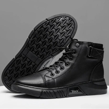 "BLACK" Phantom Premium Leder Sneaker