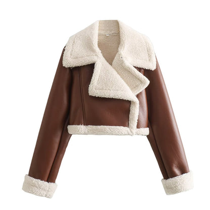 Leder Pelz Mantel