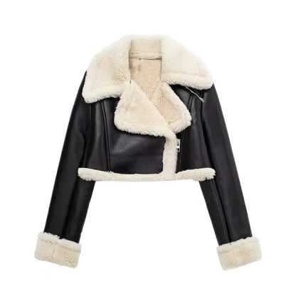 Leder Pelz Mantel