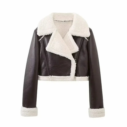 Leder Pelz Mantel