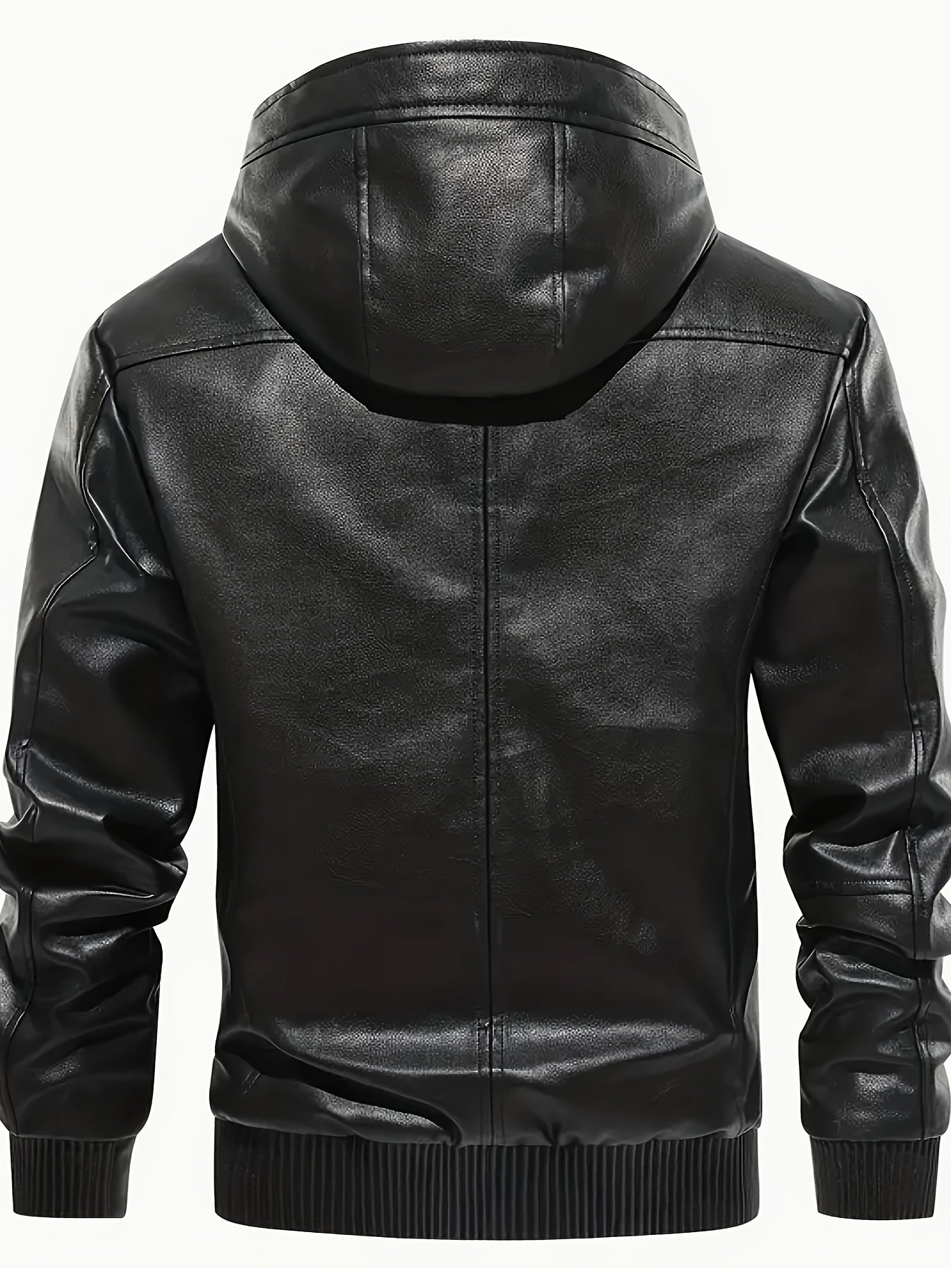 Leder Jacke Kapuzenpulli