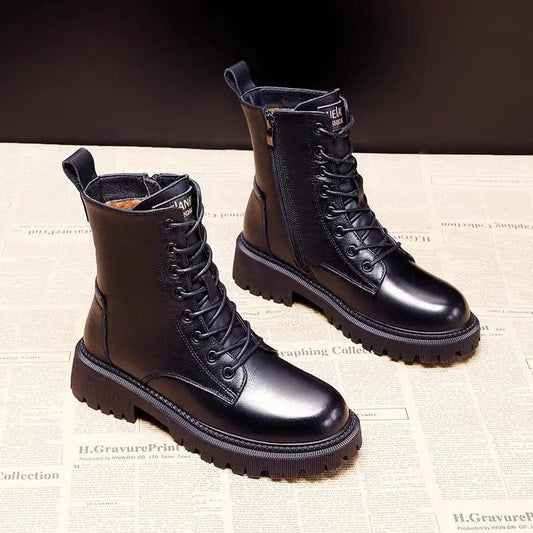 Leder Pelz Stiefel