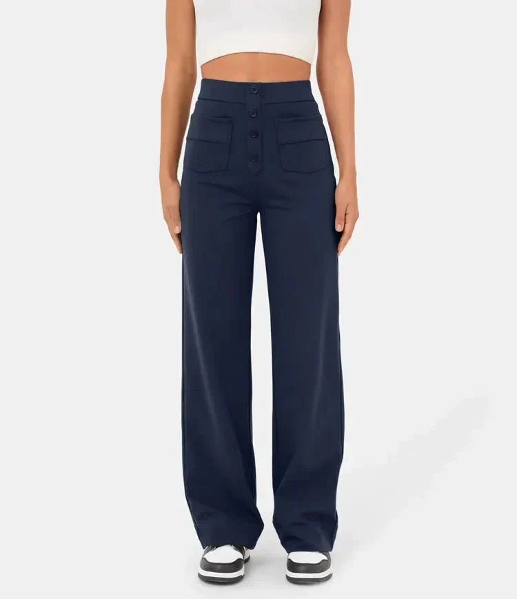 Elastische Damen Freizeithose mit hoher Taille
