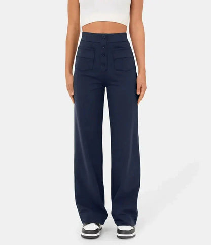 Elastische Damen Freizeithose mit hoher Taille