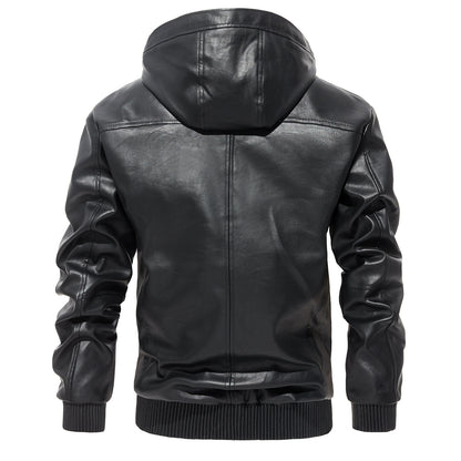 Karierte Leder Jacke Kapuzenpulli