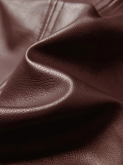 Leder Jacke Kapuzenpulli