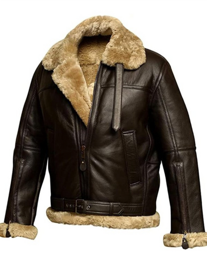 Schwere Pelzlederjacke